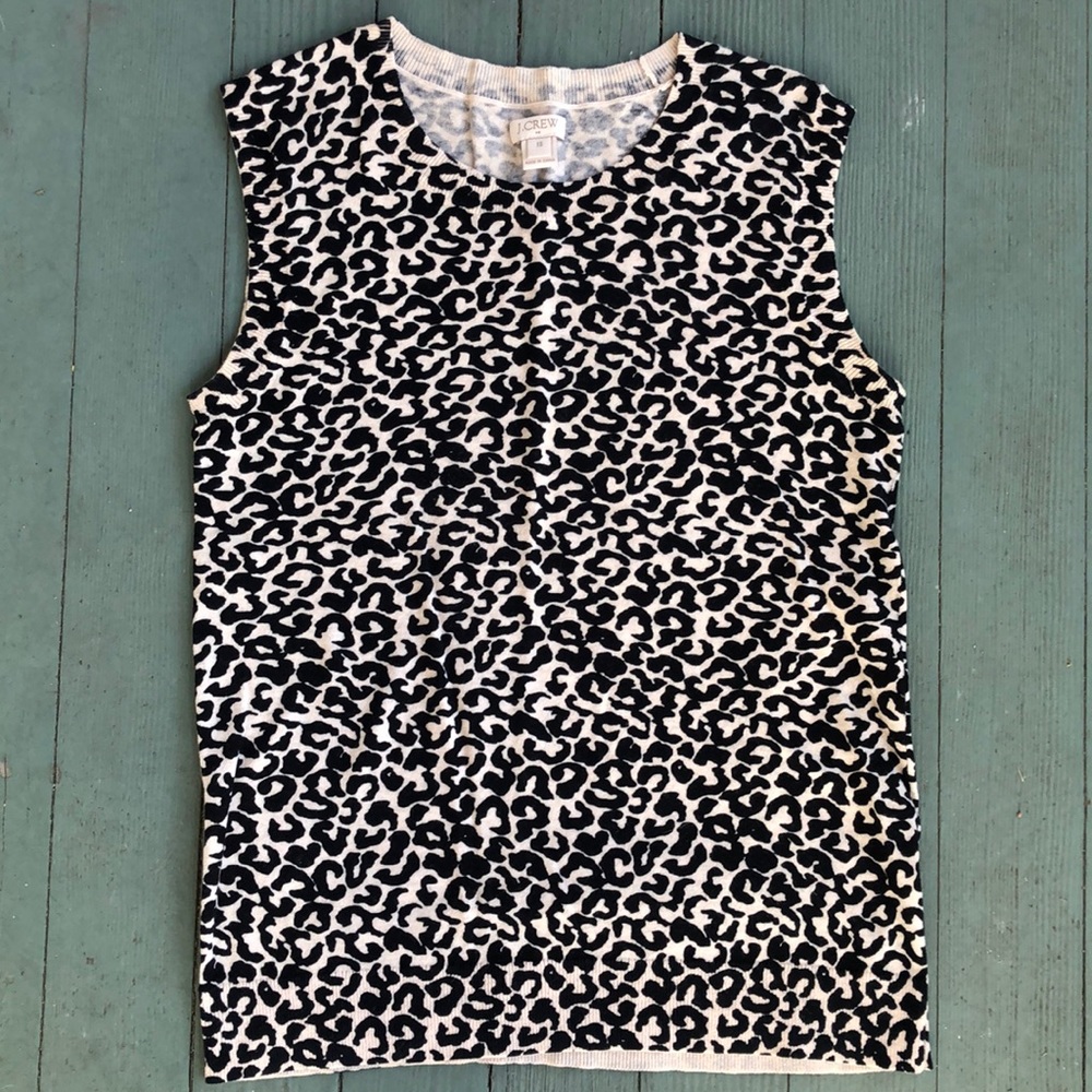 J.Crew Leopard Print Sleeveless Shell Sweater